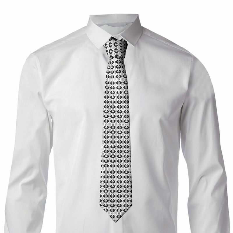 Scacchi isometrici personalizzati cravatte bianche da uomo cravatte da gioco in seta di moda per ufficio
