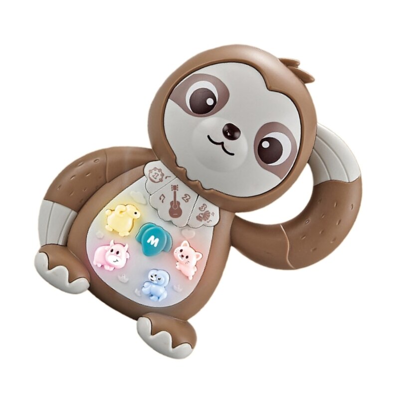 Hochet Animal dessin animé, jouet musical pour bébé, musique électronique, presse à doigts, jouet éducatif