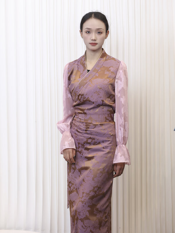 Neue chinesische Art Sommerkleid ung Frauen nationale bequeme dünne drapierende Wirkung Kleid chinesische Robe