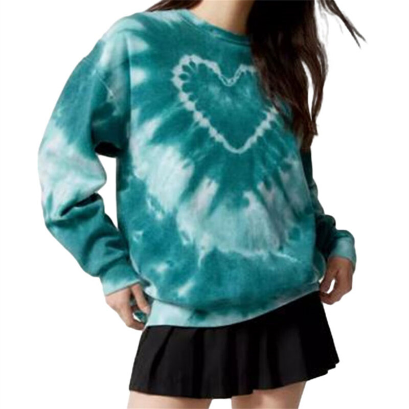 Женский Свободный свитшот с принтом, повседневный пуловер с длинным рукавом и круглым вырезом, осень-весна