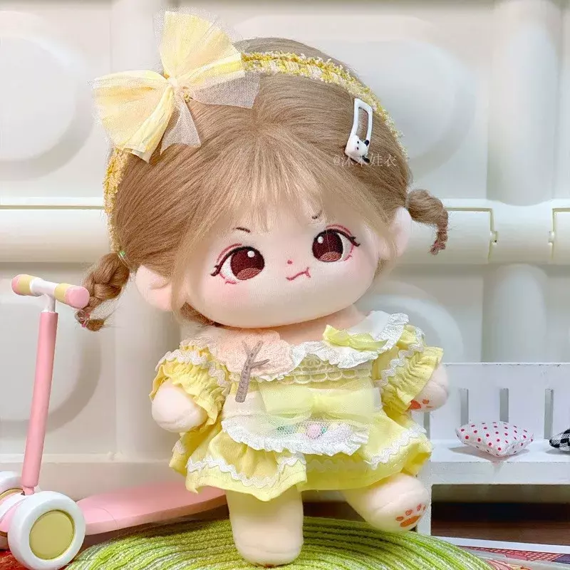 Cute Star Changing Doll Dress Set, Hairband, Babador, Algodão, 20cm