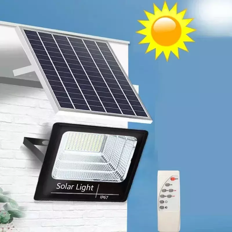 Solar Powered Spotlight com controle remoto, Luzes de inundação ao ar livre, Refletor impermeável, 54LED, 102LED, 170LED, 250LED