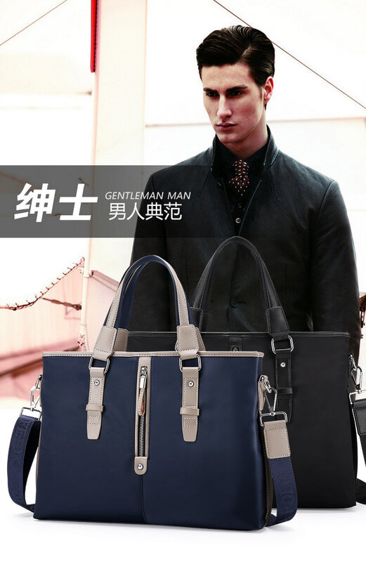Fashion Men Briefcase High Quality Shoulder Bags Men Business Travel Crossbody Bags Male High Capacity Oxford Handbags Grey