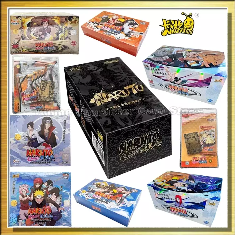 KAYOU صندوق أنيمي ناروتو لعبة نادرة جمع بطاقة النينجا شخصيات العالم بطاقات الاطفال لعبة للأطفال هواية المقتنيات هدية