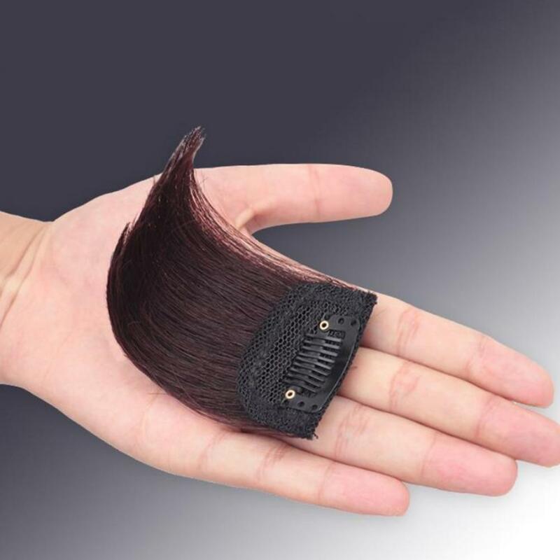 Wig bantalan tidak terlihat, rambut palsu halus bantalan akar rambut sintetis manusia klip rambut lurus Tinggi