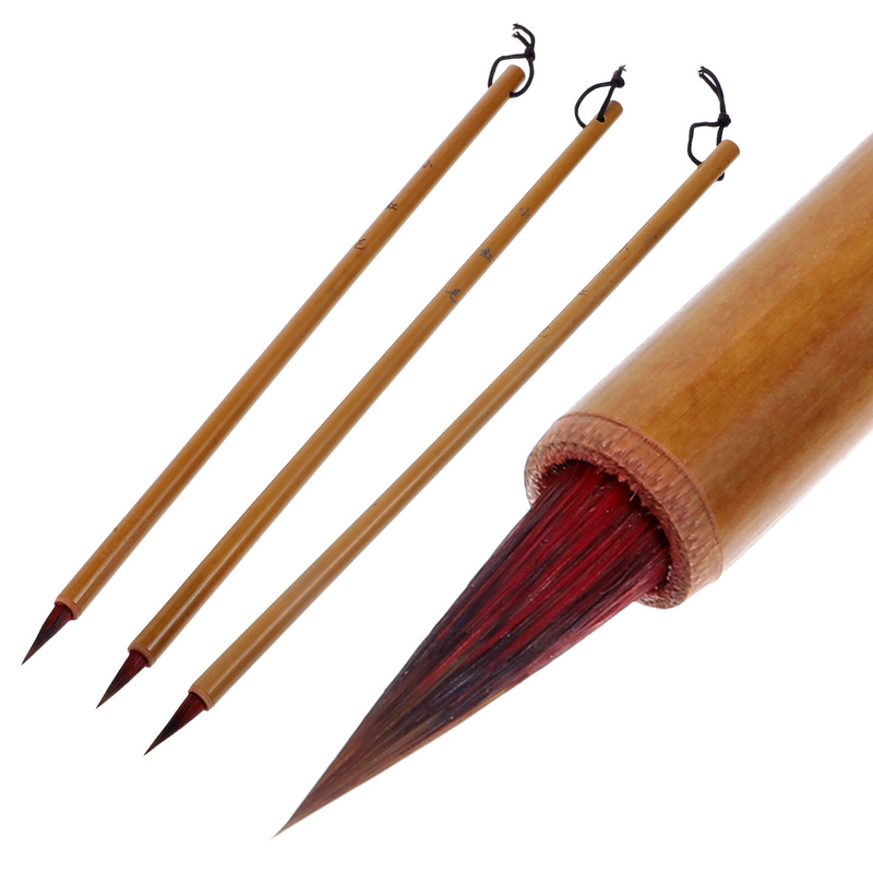 Pennello per scrittura con custodia inferiore penne per calligrafia per principianti distici per studenti inchiostro giapponese forniture per pittura in bambù