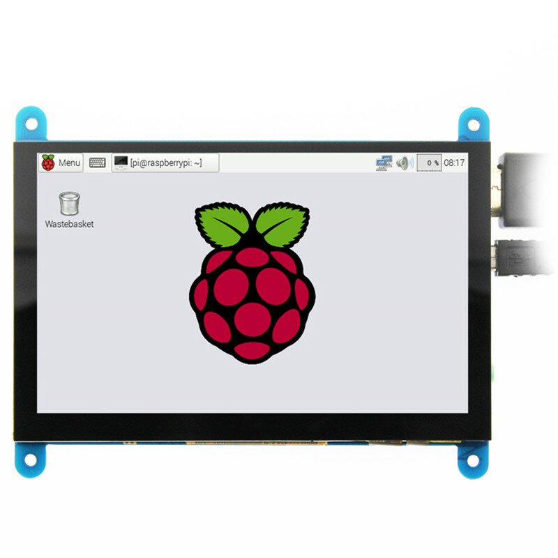 5 Cal pojemnościowy ekran dotykowy kompatybilny z HDMI 5.0 "moduł wyświetlacza LCD 800x480 dla Raspberry Pi 2B/3B +/4B/PC/BB czarny/Banana Pi