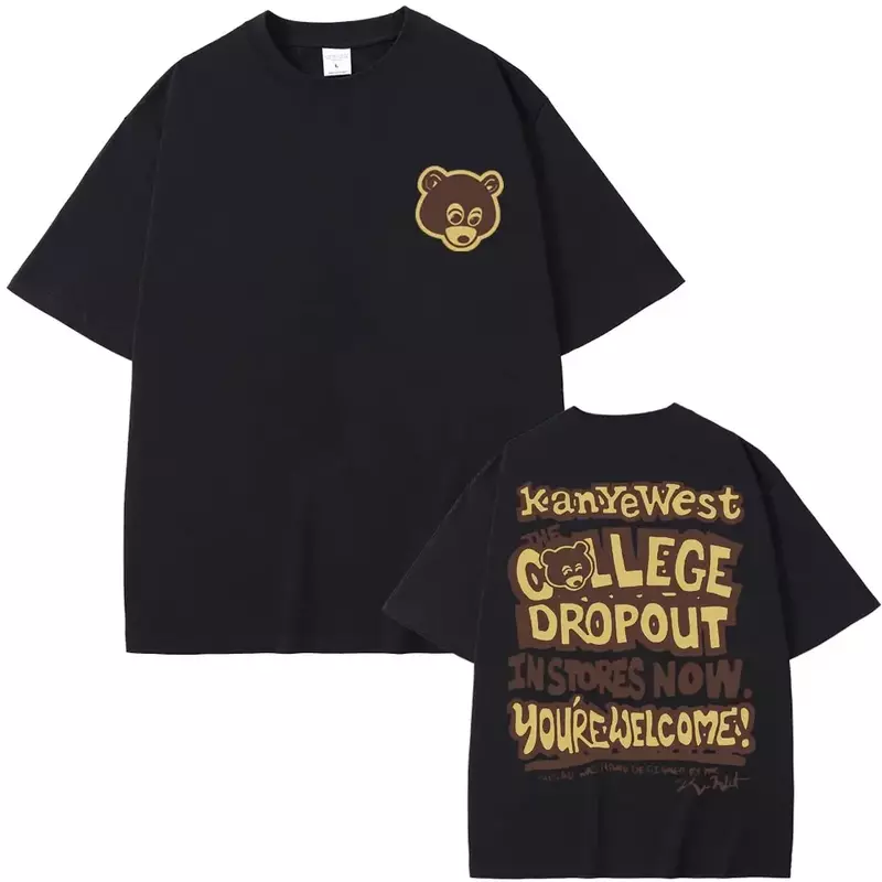 2024 Best Famous Kanye West The College Dropout Graphics Tshirt uomo donna Hip Hop Rap Vintage T-Shirt maglietta Casual maschile Y2K