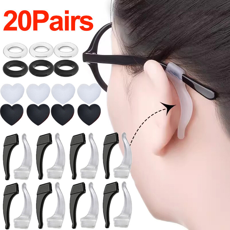 Kacamata kait telinga Anti jatuh, kacamata silikon lembut Anti selip, kacamata kaki lengan telinga, pegangan pengencang braket