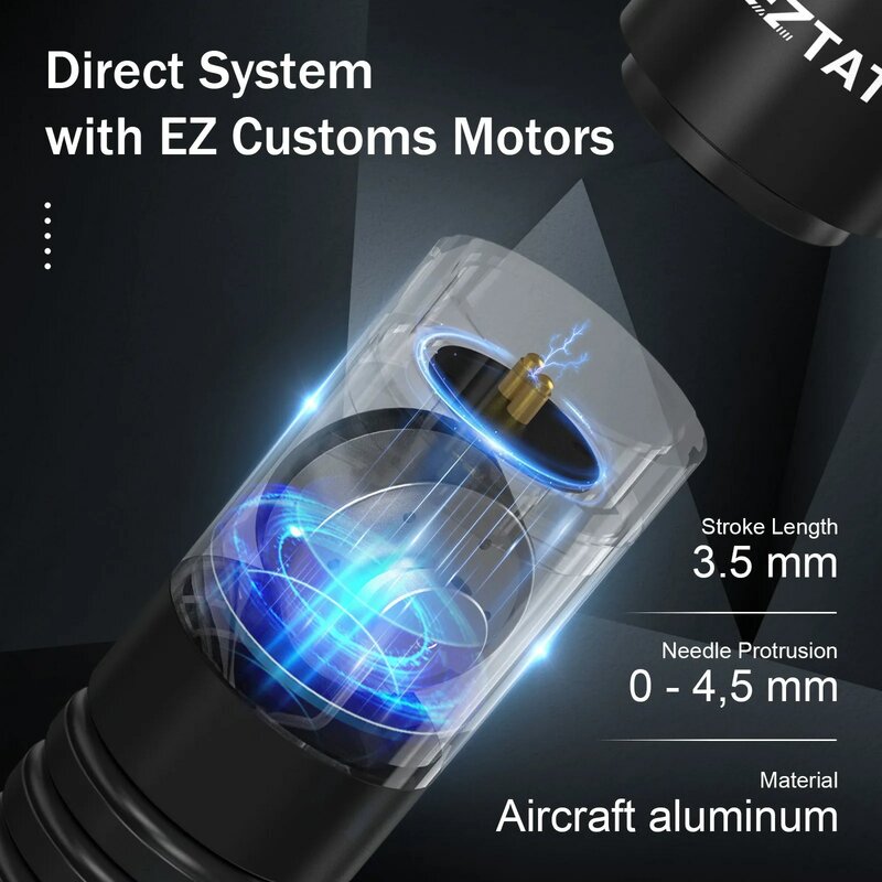 EZ Caster-cartucho inalámbrico para máquina de tatuaje, bolígrafo con batería giratoria, paquete de energía portátil, pantalla Digital LED de 1500mAh