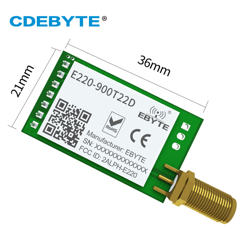 CDEBYTE LoRa LLCC68 868MHz 915MHz Wireless Module 22dBm Long Range 5km E220-900T22D SMA-K UART RSSI Transmitter Receiver DIP IOT
