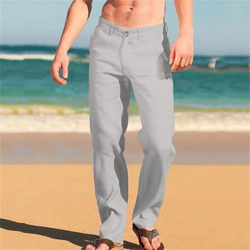 FJMN-Pantalon à Jambes Larges pour Homme Streetwear à la Mode, Taille Moyenne, Fermeture à lèvent