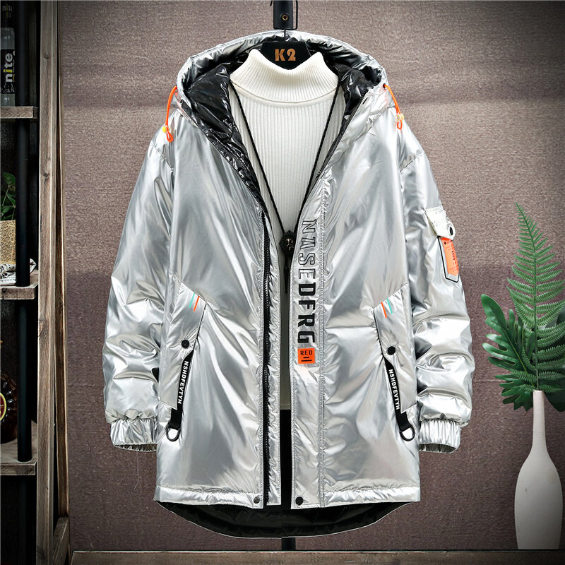 Jaqueta longa de algodão acolchoada masculina, casaco grosso, quente, solto, confortável, casual, alta qualidade, tendência da moda, outono, inverno, novo, 2022