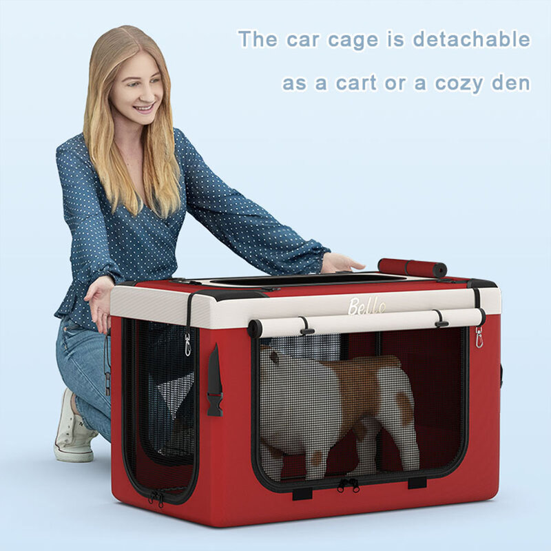 Портативная тележка для собак среднего размера со съемной переноской, легкая складная прогулочная коляска для кошек и собак весом 20 кг для транспортировки питомцев BL09