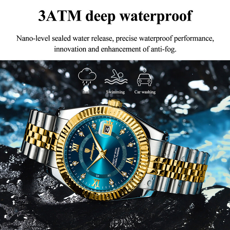 POEDAGAR luksusowy sportowy zegarek na rękę dla mężczyzny wodoodporny świecący datownik męski zegarek kwarcowy męskie zegarki ze stali nierdzewnej męski Reloj + pudełko