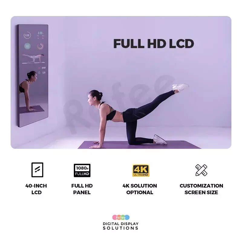43-calowy ekran lcd joga lustro lustro siłownia inteligentny trening lustro