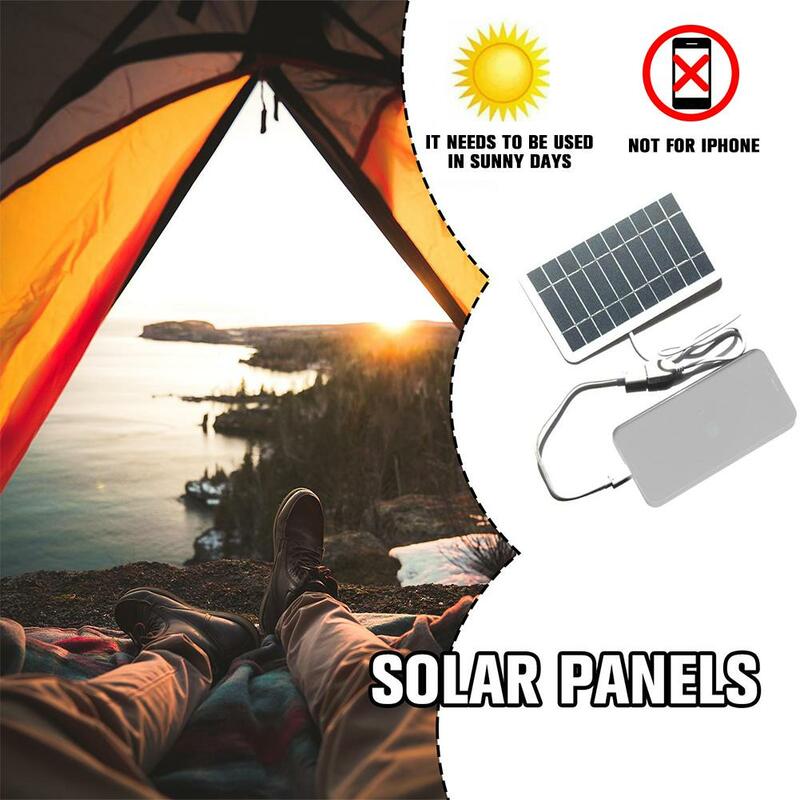 Panneau solaire portable 5V 2W, plaque solaire avec USB, charge sûre, stabilisateur, chargeur de batterie pour batterie externe, téléphone, camping en plein air, maison