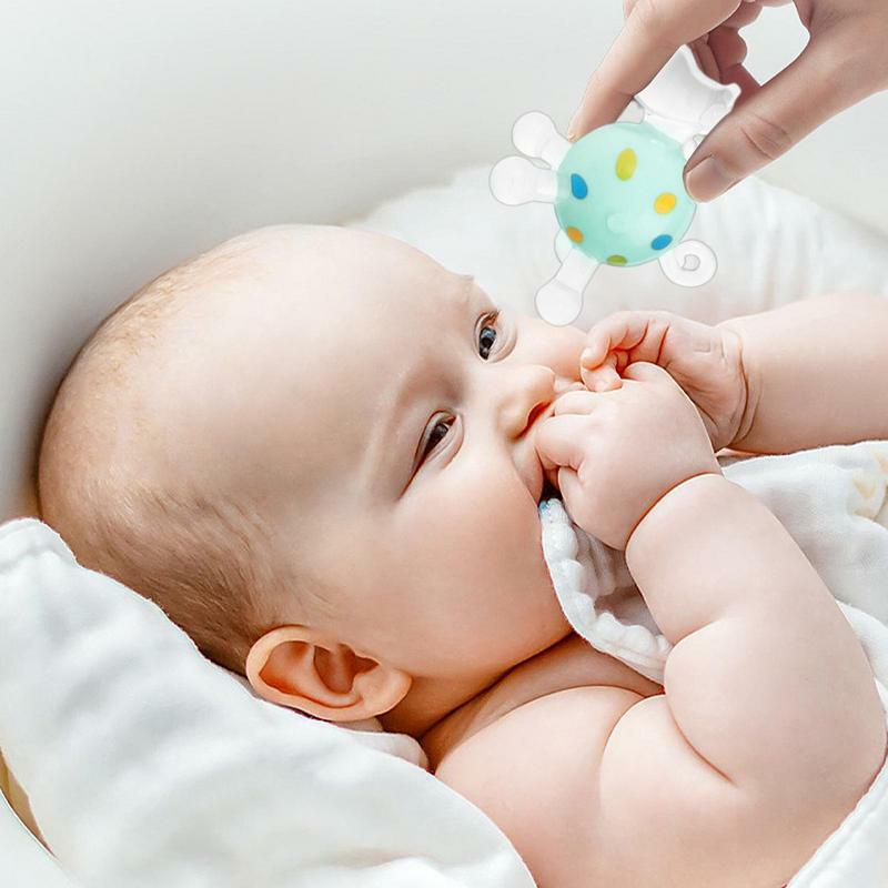 Teether Rattle Silicone Kids Teething Toys with Rattle for Soothe Emotions Relieve Teething Discomfort Multi-bite Kids Toys