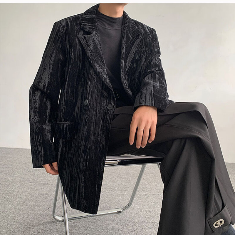 Blazers en velours pour hommes, veste décontractée confortable, conception de luxe de haute qualité, mode coréenne