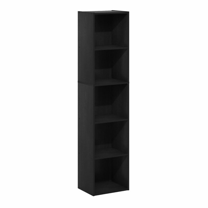 Furinno Pasir 5-Tier Open Shelf Bookcase, Blackwood