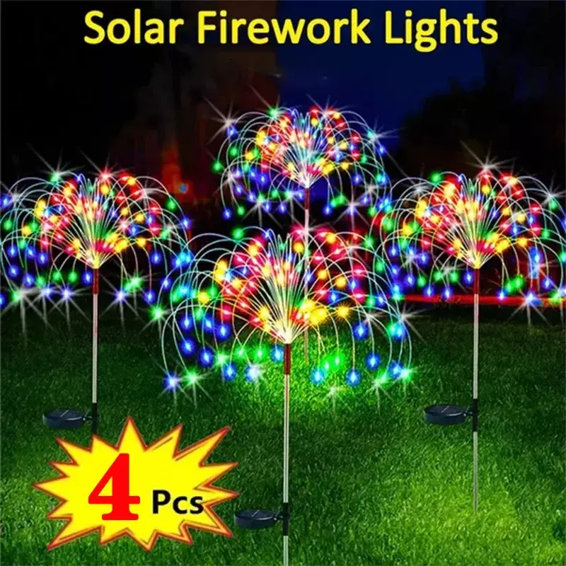 1/2/4 قطعة الشمسية LED الألعاب النارية الجنية ضوء في الهواء الطلق حديقة الديكور الحديقة مسار ضوء ل فناء ساحة حفل زفاف عيد الميلاد
