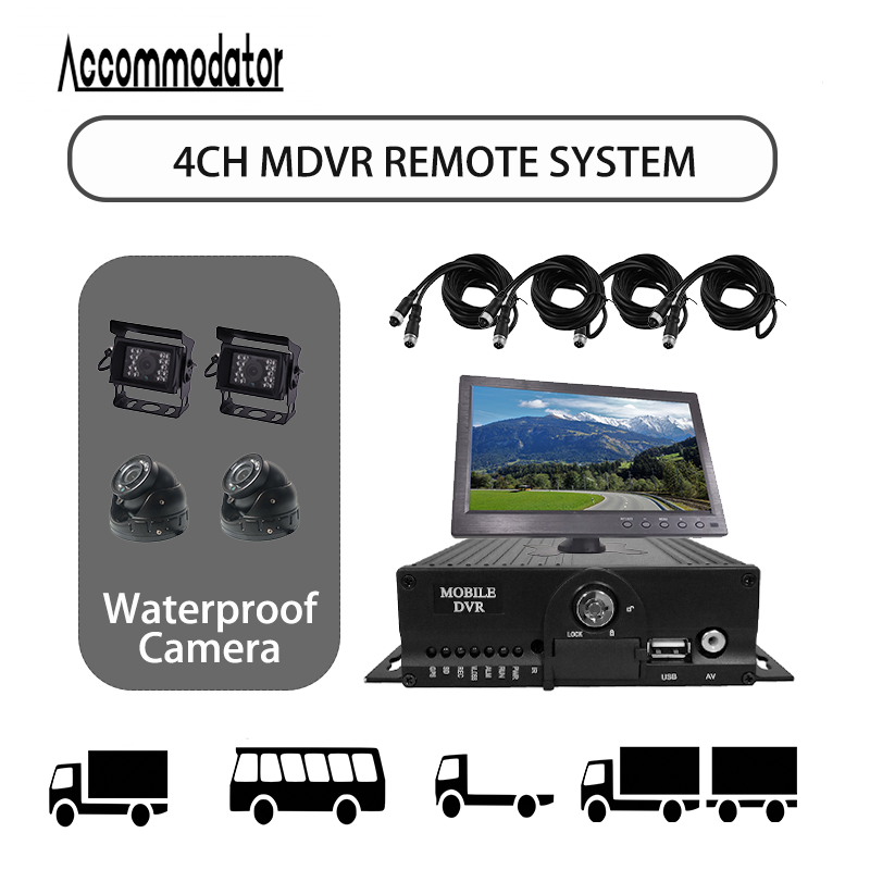 Enregistreur vidéo de voiture CCTV avec fonction à distance, kit MDVR, système de surveillance 4 canaux, GPS, 4G, camion, bus, taxi, cmsv6 gratuit