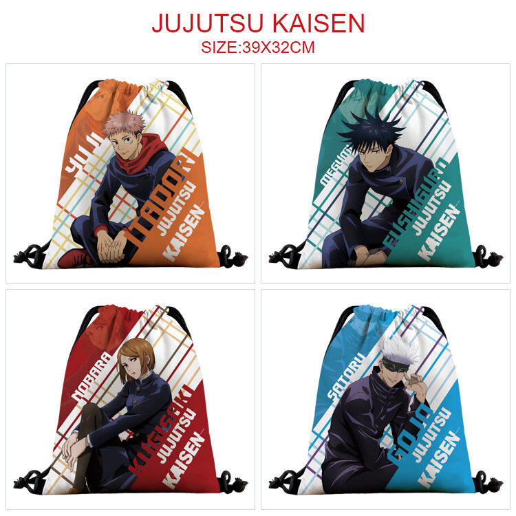 Jujutsu Kaisen mochila portátil de dibujos animados, Bolsa Escolar con cordón, bolsa de almacenamiento a todo Color para estudiantes