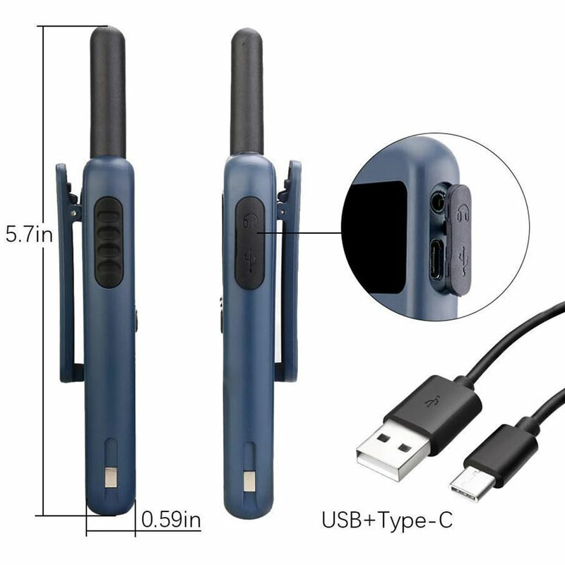 10 Pcs Walkie Talkie Mini Retevis USB ประเภท C โทรศัพท์ RB619 PMR 446วิทยุ Walkie-Talkies Two-Way วิทยุแบบพกพาวิทยุ PTT โรงแรม