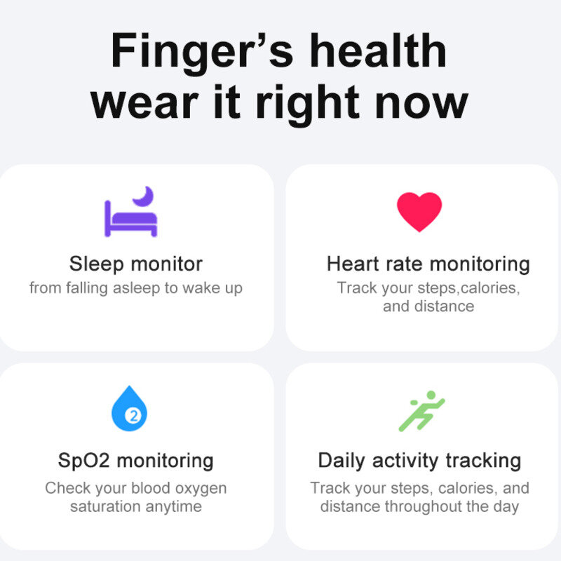 Monitoramento Esportivo Smart Ring, Frequência Cardíaca, Sangue, Oxigênio, Sono, Exercício, Funções de Saúde para IOS, Android, Novo, 2022