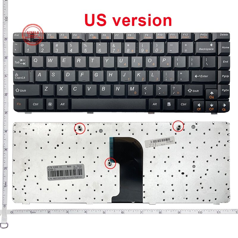 GZEELE – clavier américain pour ordinateur portable LENOVO, anglais, noir, pour G460, G460A, G460E, G460AL, G460EX, G465