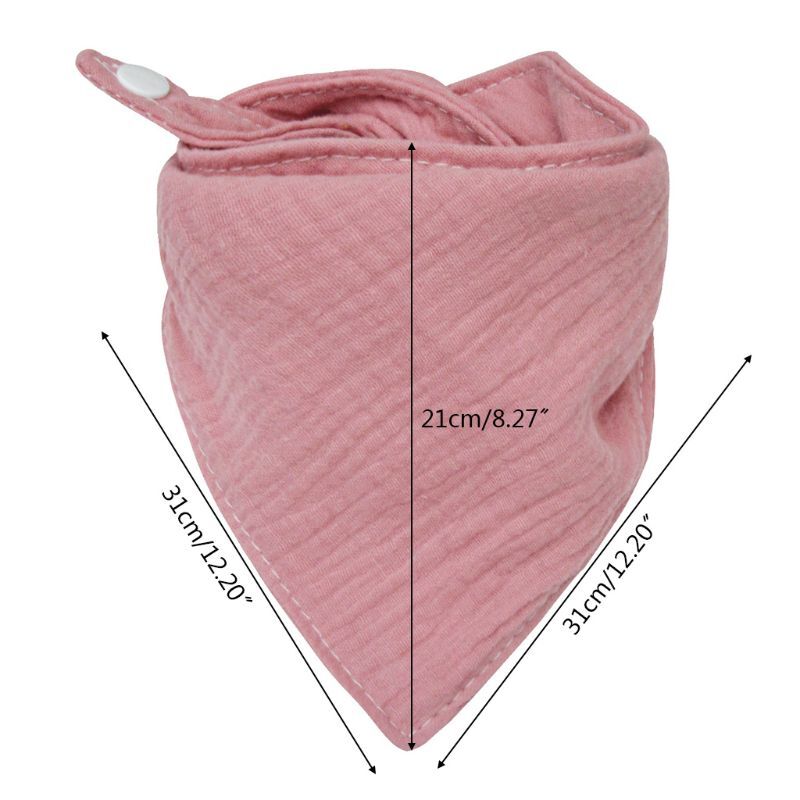 Babadores pressão absorventes cor sólida para toalha saliva gaze algodão macio para cicatriz triangular