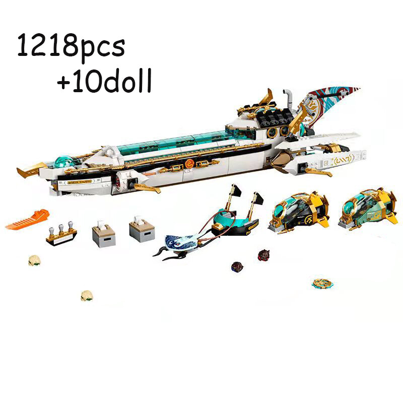 Bloques de construcción de Hydro Bounty Submarine para niños, juguete para armar submarino de ladrillos, serie Mech Sub Speeder 1218, ideal para regalo, 71756 piezas