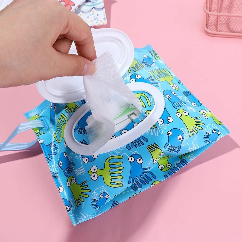 Leere Feuchttücher Tasche mit Snap Strap EVA Wiederverwendbare Baby-feuchttücher Box Umweltfreundliche Reinigung Tücher Fall Tragbare Tücher Container