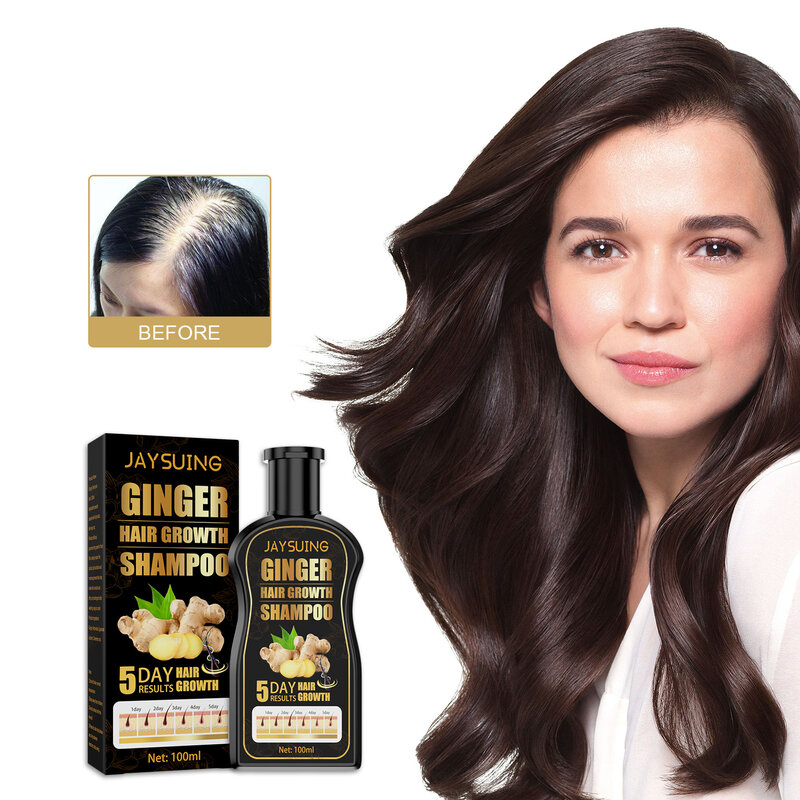 Shampoo de crescimento do cabelo do gengibre anti perda de cabelo shampoo produtos de cuidados capilares reparação do couro cabeludo mais rápido recrescimento tratamento do cabelo