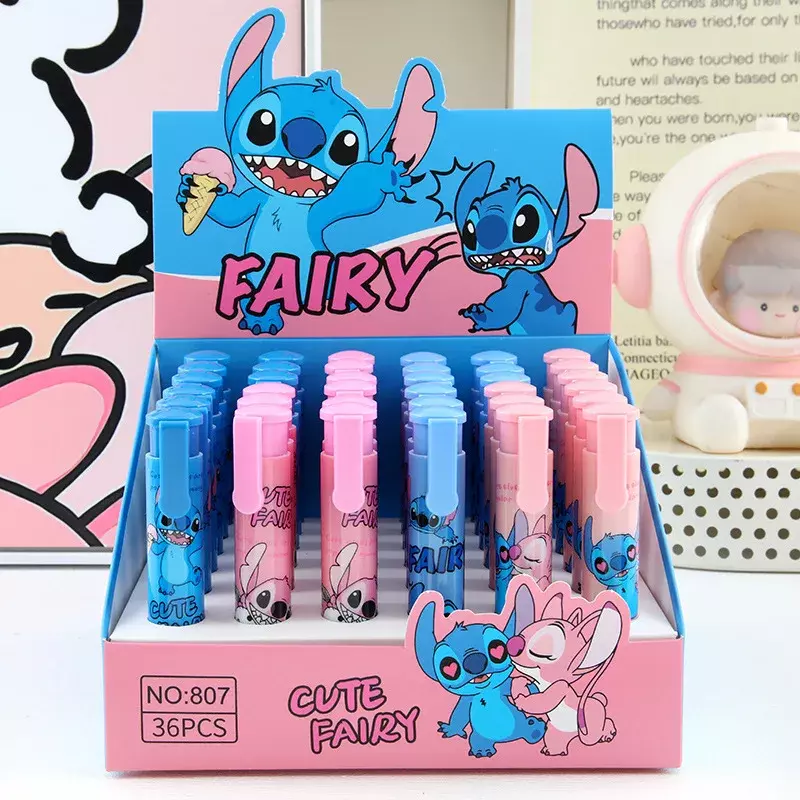 Hot 1/4Pcs Disney Stitch Creative Lipstick Modeling Eraser forniture per studenti cancelleria per regali per bambini forniture scolastiche all'ingrosso