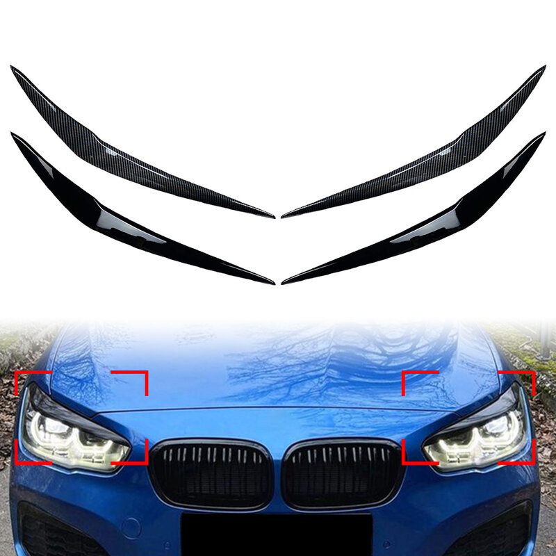 1Pair Car Front Headlight Eyebrow Eyelid Cover Accessories For BMW 1 Series F20 Late 118i 120i 2015 2016 2017 2018 2019