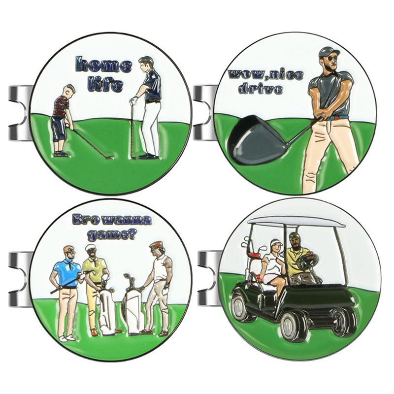 Golf Ball Markers Hat Clips Golf Ball Position Removable Metal Golf Hat Caps Clips With Magnet Golfer Gifts Golf Accessories