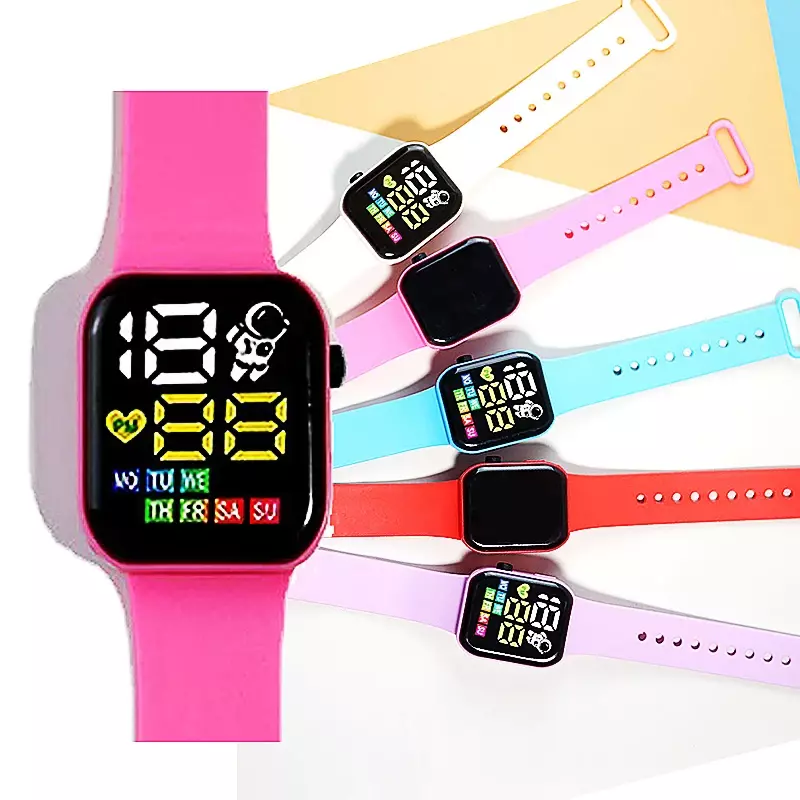 Ultra cienki duży ekran inteligentny zegarek dla dzieci astronauta dzieci elektroniczny zegarek LED bransoletka dla dzieci chłopiec dziewczyna Student cyfrowy zegar