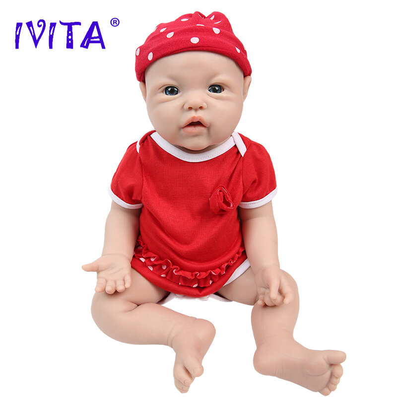 Ivita Wg1526 43Cm 2.69Kg 100% Full Body Siliconen Reborn Baby Meisje Pop Realistische Poppen Ongeverfd Diy Blanco Babe Kinderen Speelgoed