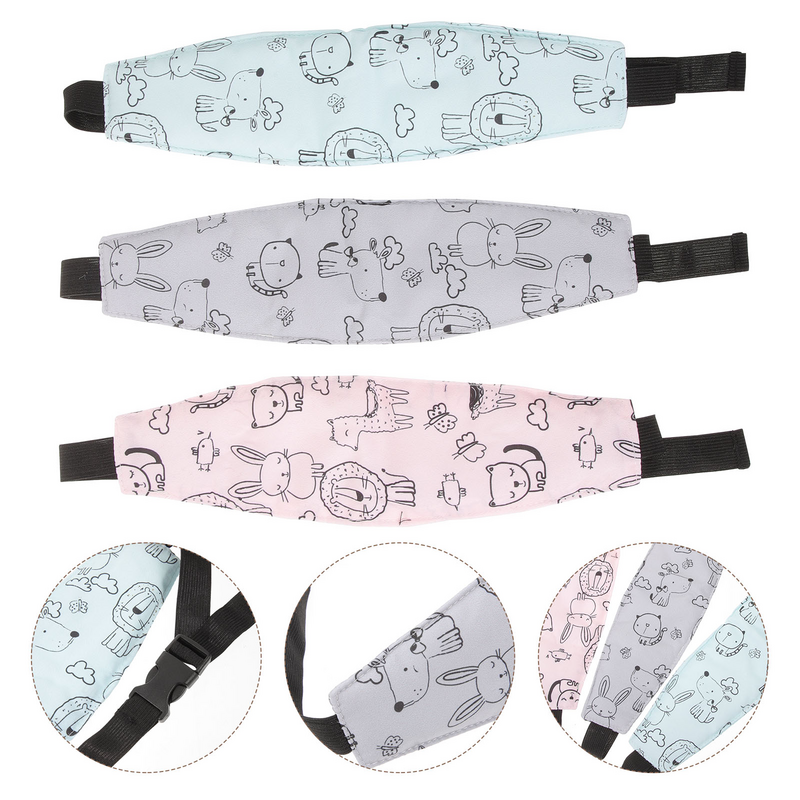 Baby Stroller Safety Seat Strap, Head Band, Headrest Cart, Pure Cotton, Kids Sleep, Seeping Essential, Toddler Support, 3 pcs