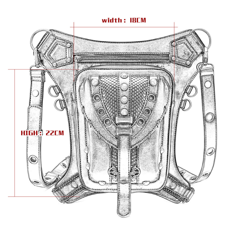 Chikage Y2K стильная винтажная заклепочная сумка через плечо индивидуальная креативная женская сумка высокого качества большая поясная сумка