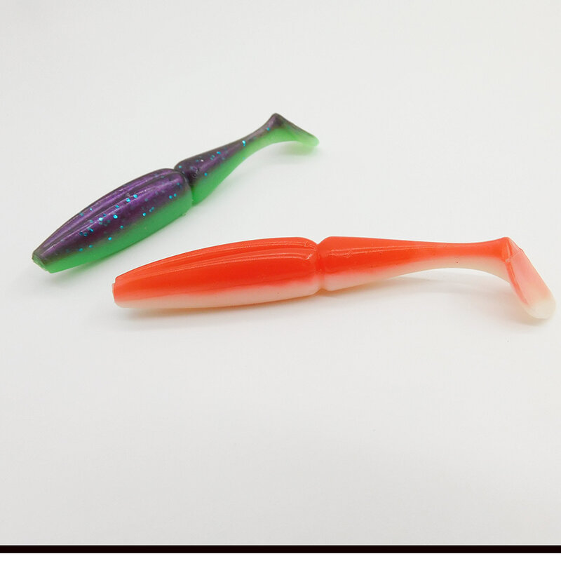 Esfishing-iscas de silicone macio, isca artificial, com cauda vibração, fácil de usar, 50 e 70mm
