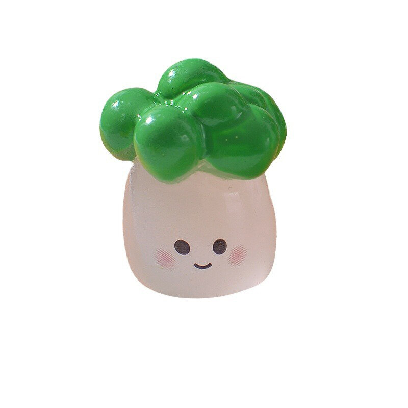 1Pc Luminous Vegetables Ornament Cartoon Pumpkin Mushroom Broccoli Tomato Doll Micro Landscape Dollhouse Miniature Toy