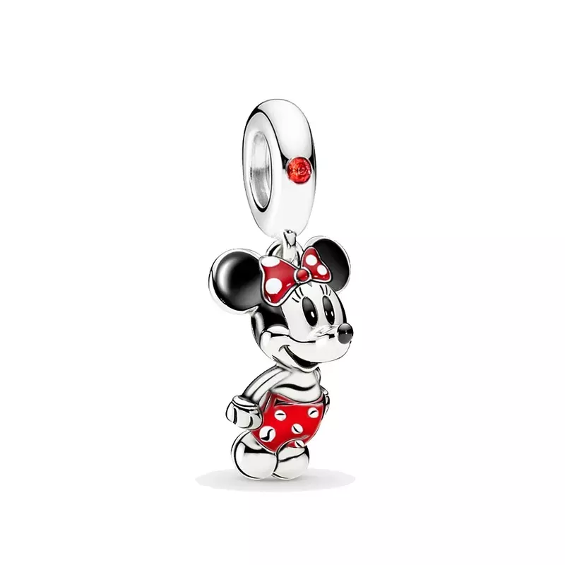 Potdemie Disney 2024 manik-manik Koleksi Silver Mickey Mouse Minnie baru 925 cocok untuk gelang Pandora, perhiasan, hadiah wanita