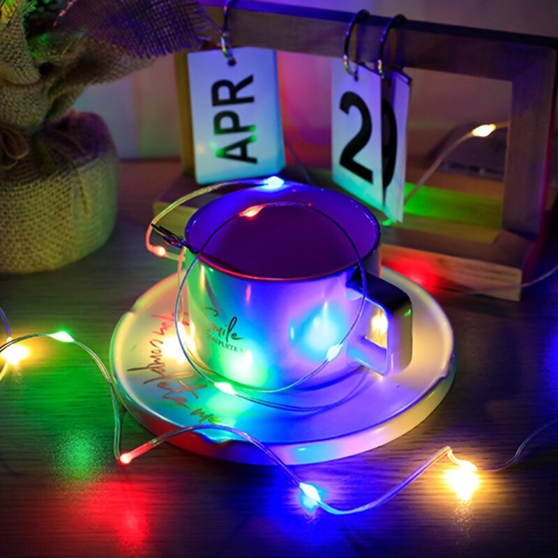 Lampka LED z lampką USB lampka ze zdalnym sterowaniem wodoodporną skórzany sznurek na zewnątrz dekoracje świąteczne kolorową magiczną lampa dekoracyjna w pokoju