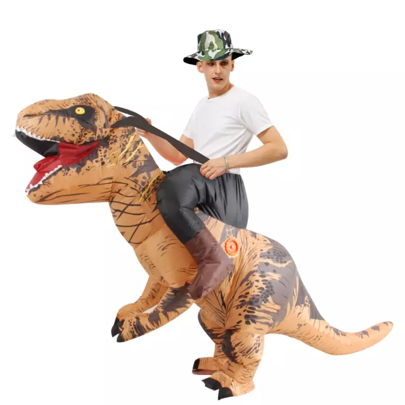 Phantasie Maskottchen Dinosaurier aufblasbares Kostüm für erwachsene Mann Frau Fahrt auf Dino Kostüme Halloween Cosplay Kleid Weihnachten T-Rex Anzug