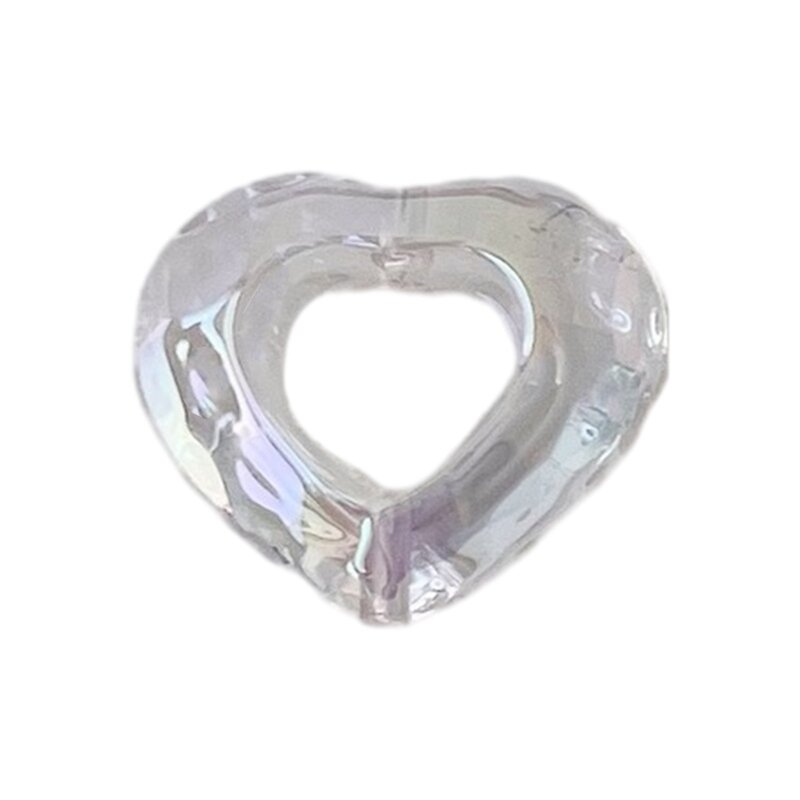 Acrylic Colorful Clear Spacer Beads Hearts Shape Loose Beads Jewelry Making Beads DIY Handmade Phone Chain Accessories Dropship