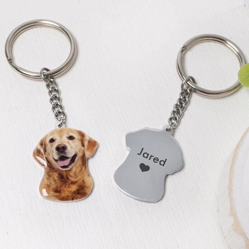 Porte-clés photo personnalisé pour animaux de compagnie, porte-clés personnalisé pour chien, porte-clés pour chat, accessoires de clé, cadeau personnalisé pour les amoureux des chiens