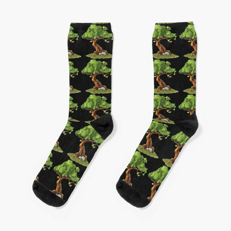 Bonsai Tree-calcetines para amantes del arte del árbol y la cultura japonesa, calcetines felices para mujer