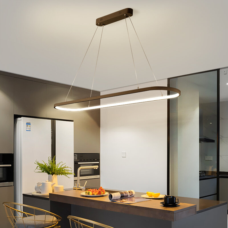 بسيطة الثريا LED مطعم مصباح الحديثة الإبداعية مستديرة الشمال مصمم غرفة نوم غرفة المعيشة مصباح أبيض/أسود/براون